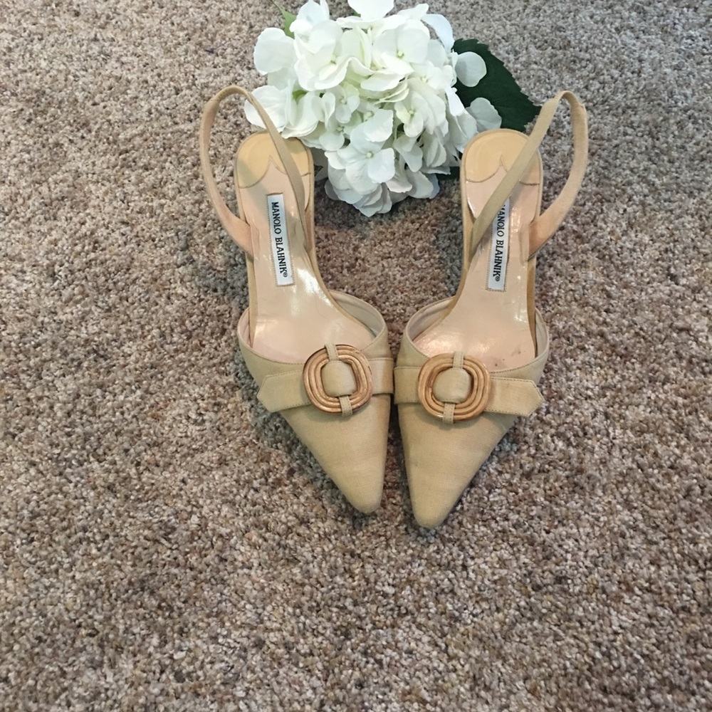 Manolo Blahnik slingbacks kitten heel - 39 1/2/9.5